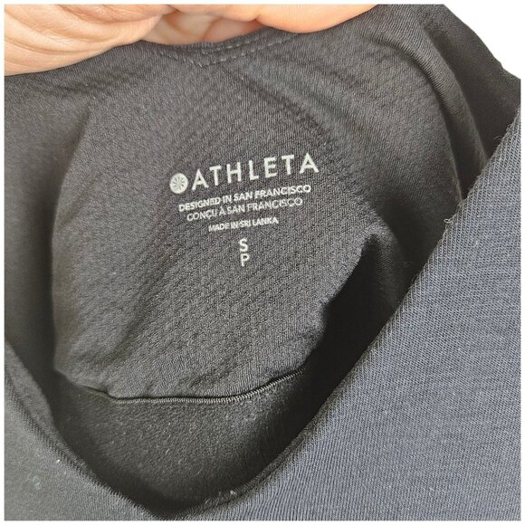 Athleta‎ Tank Top Built in Bra Black Workout Top V-Neck Shirt Women Size Small - Picture 3 of 9